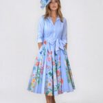 Lavi Couture Spritz Botanico Celeste Dress