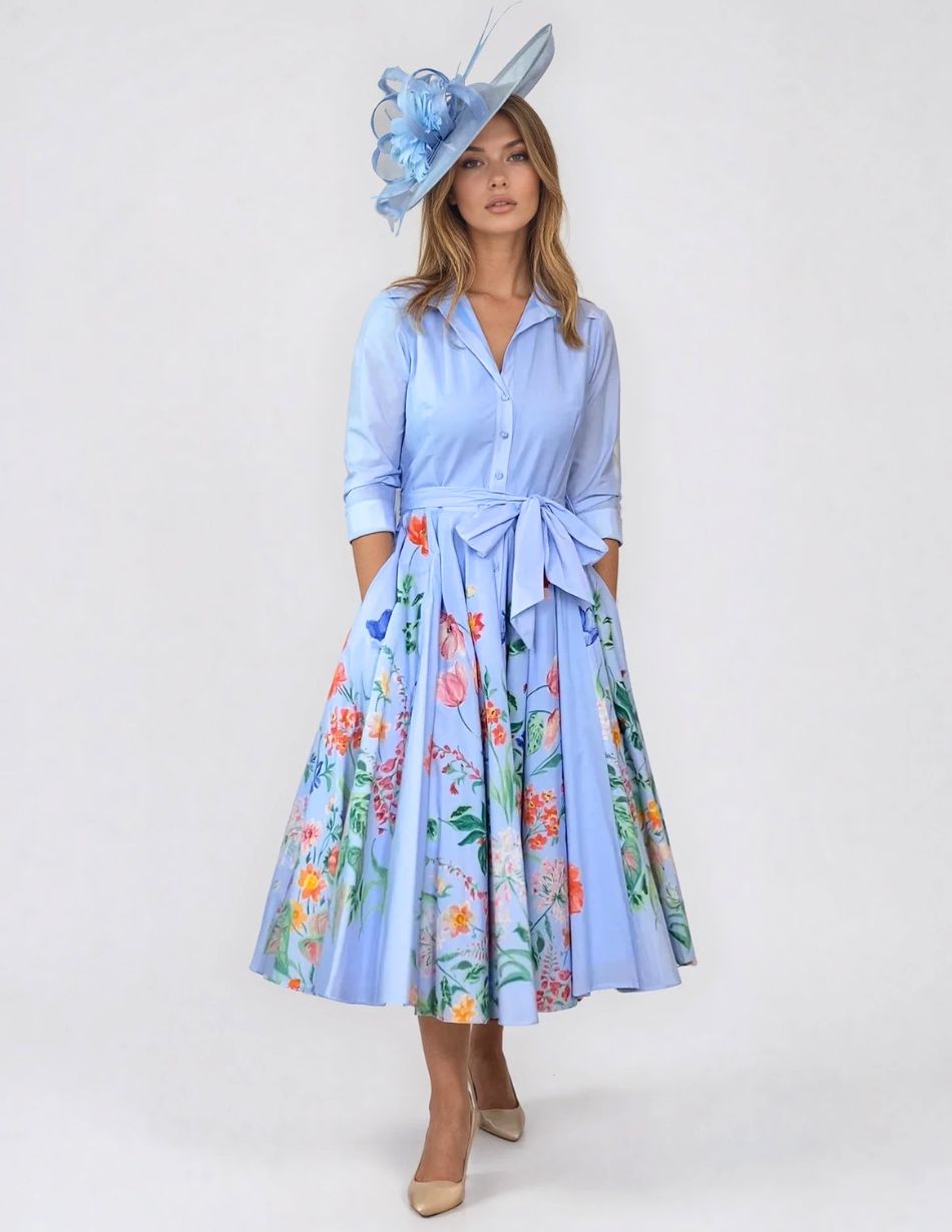 Lavi Couture Spritz Botanico Celeste Dress Lavi Couture Spritz Botanico Celeste Dress