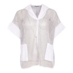 Naya Mesh White & Silver Hoodie