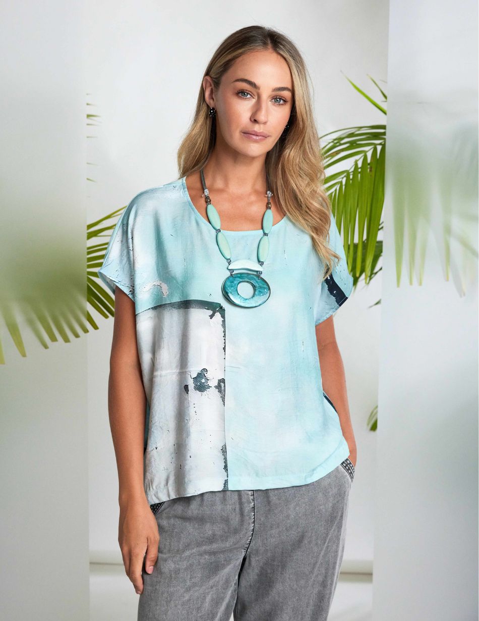 Naya Mint Printed Top