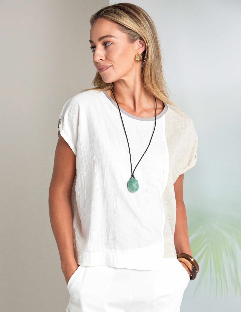 Naya Pebble Contrast Panel Top Naya Pebble Contrast Panel Top