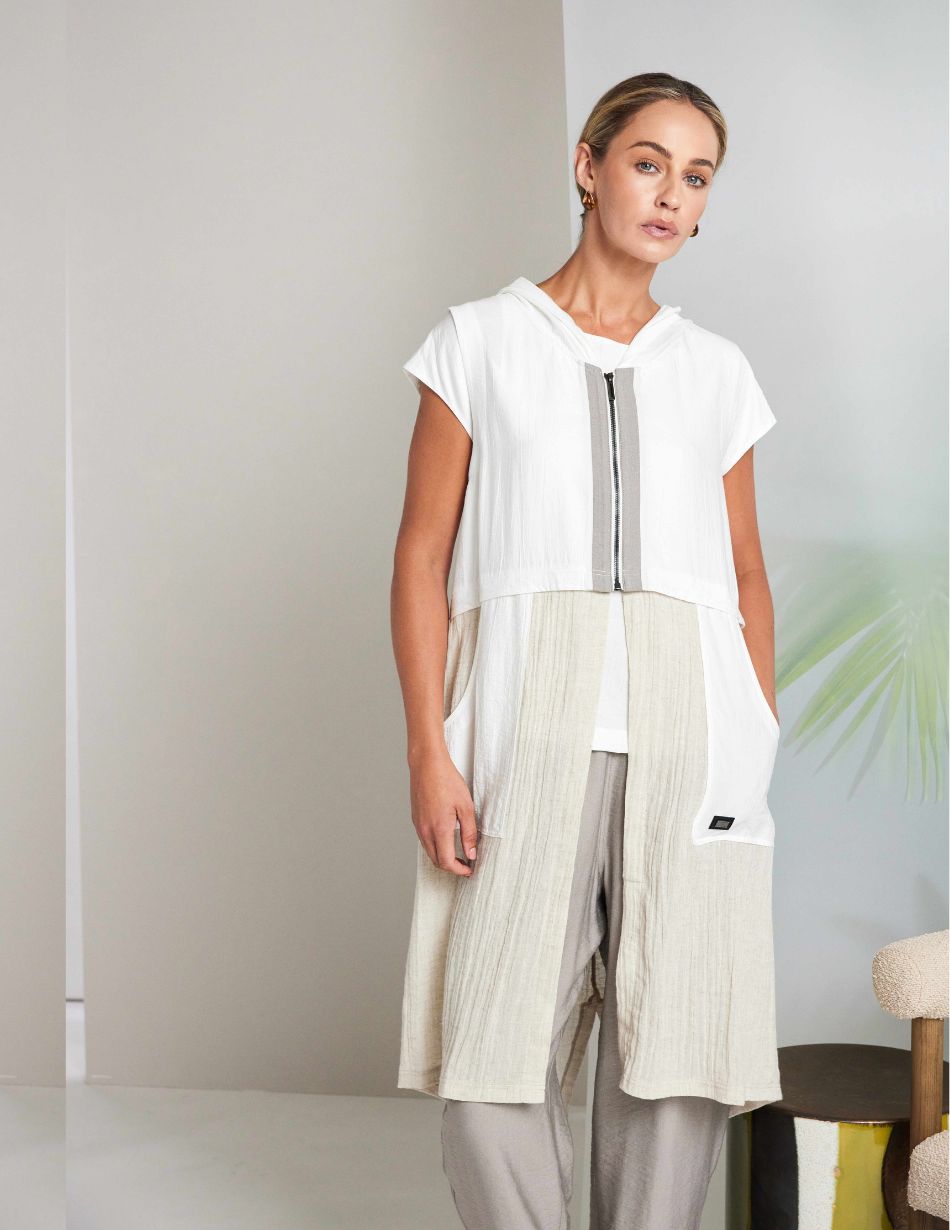 Naya Pebble Linen Zip Jacket Naya Pebble Linen Zip Jacket