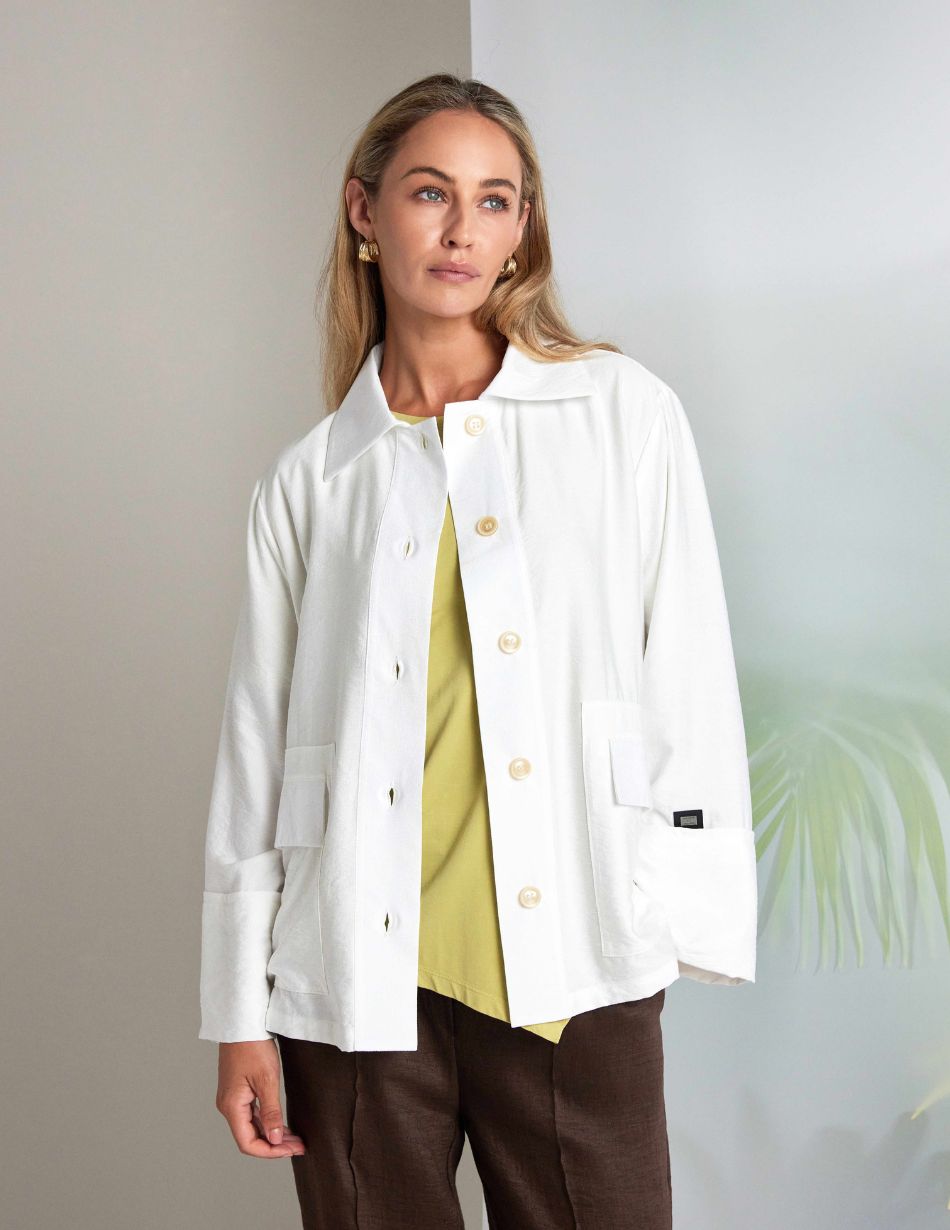 Naya White Button Collared Jacket Naya White Button Collared Jacket