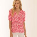 Pomodoro 52600 Ditsy Pink blouse