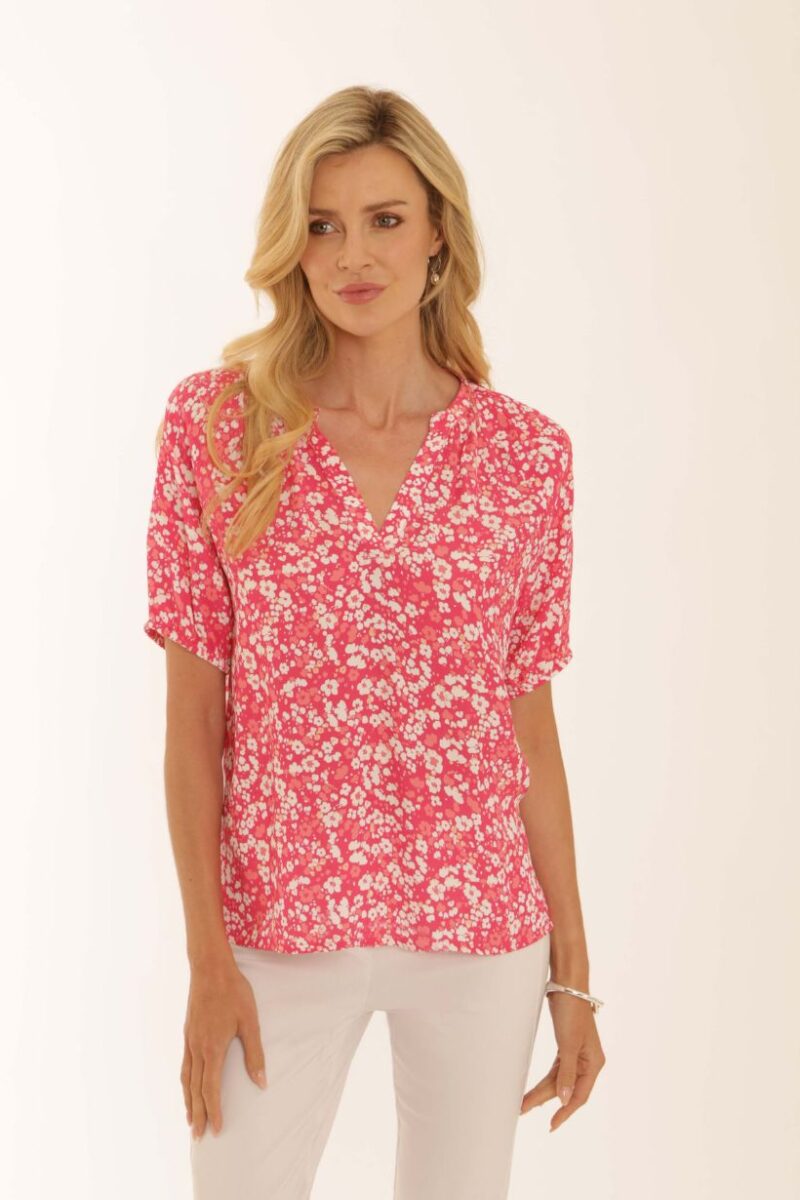 Pomodoro 52600 Ditsy Pink blouse