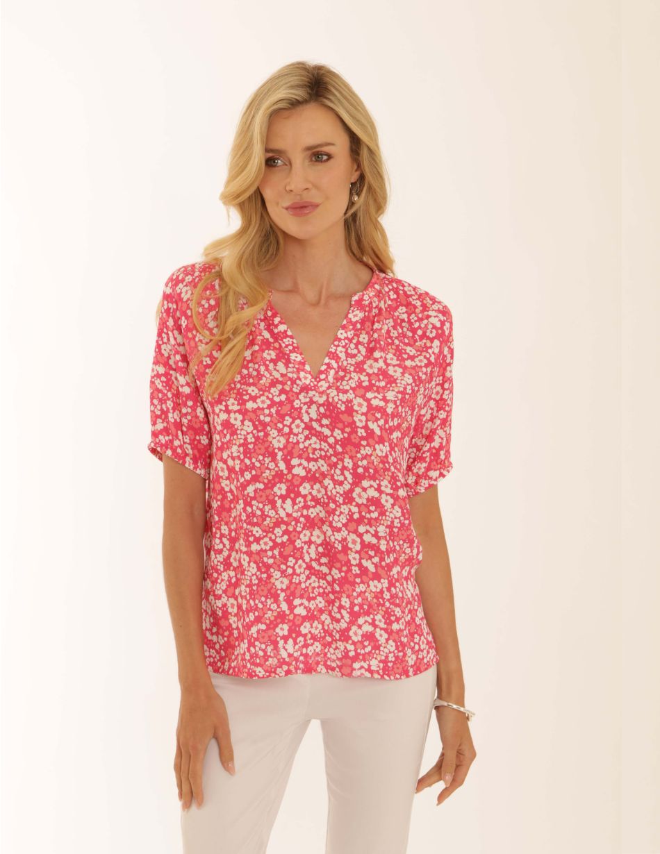 Pomodoro 52600 Ditsy Pink blouse