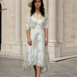 Veromia VO2937 Gold Palm Dress