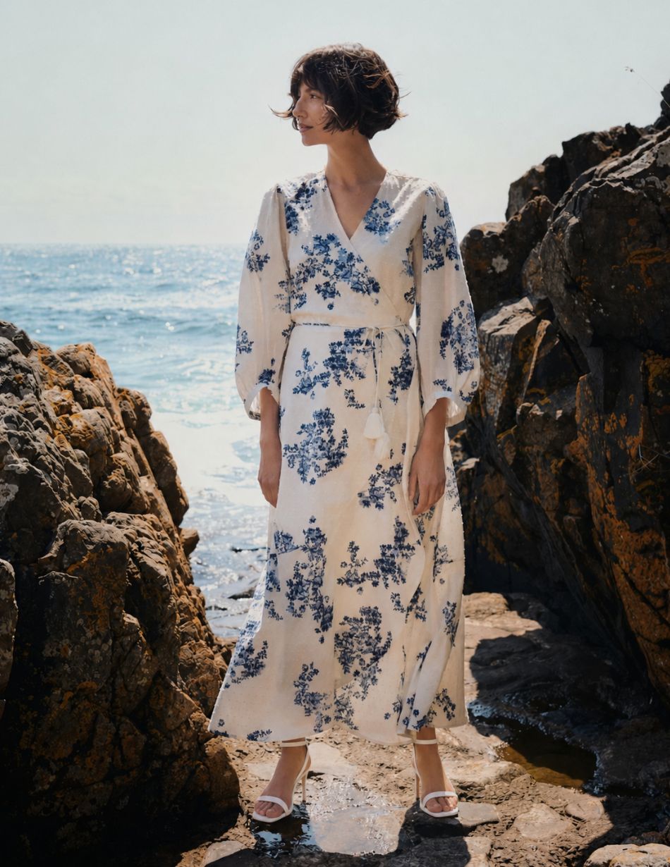 Part Two AlyaPW Dress Blue Floral Front