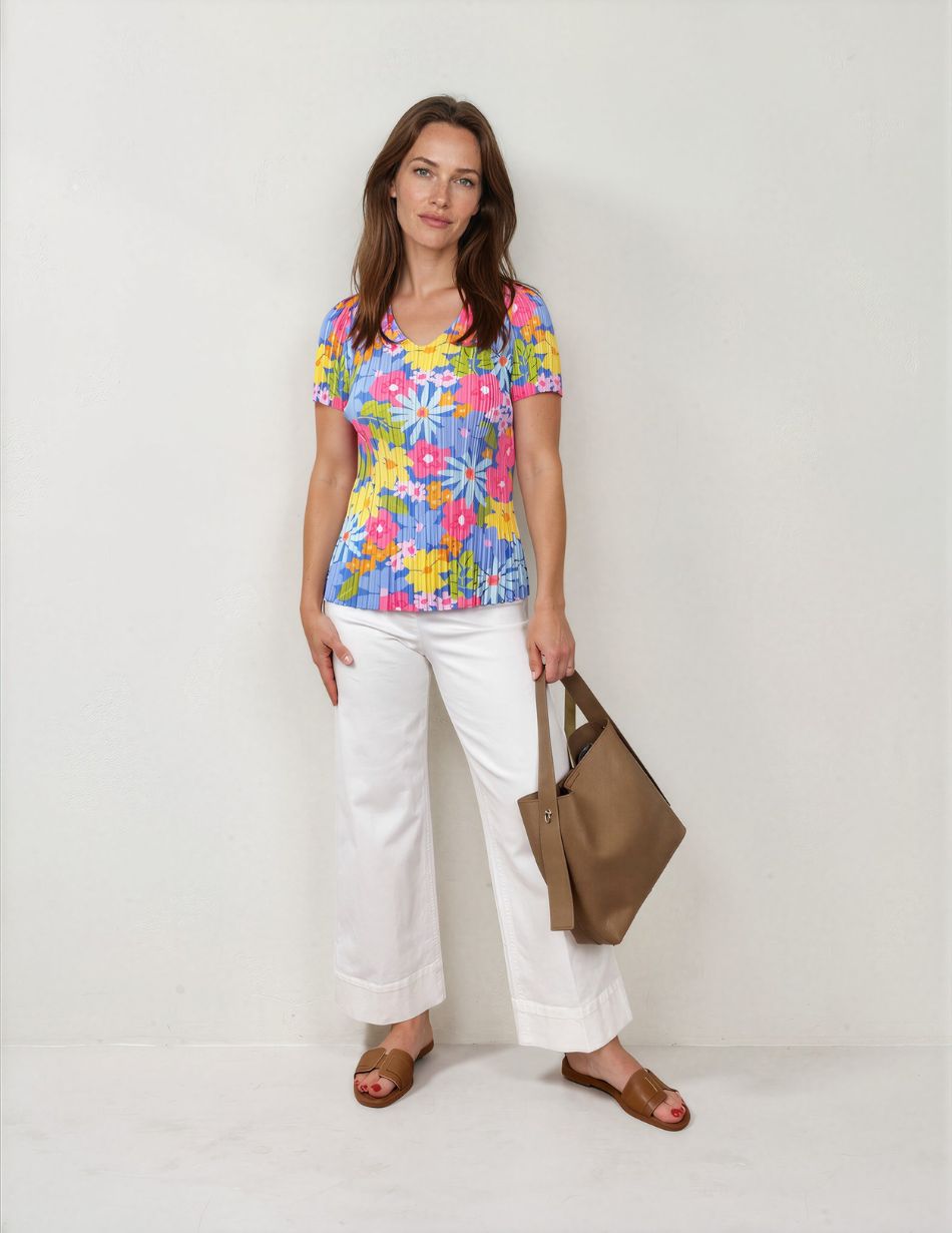 Leo & Ugo Floral Pleat Top