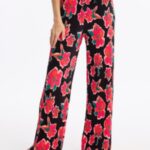 Leo & Ugo Black Flower Pleat Trouser