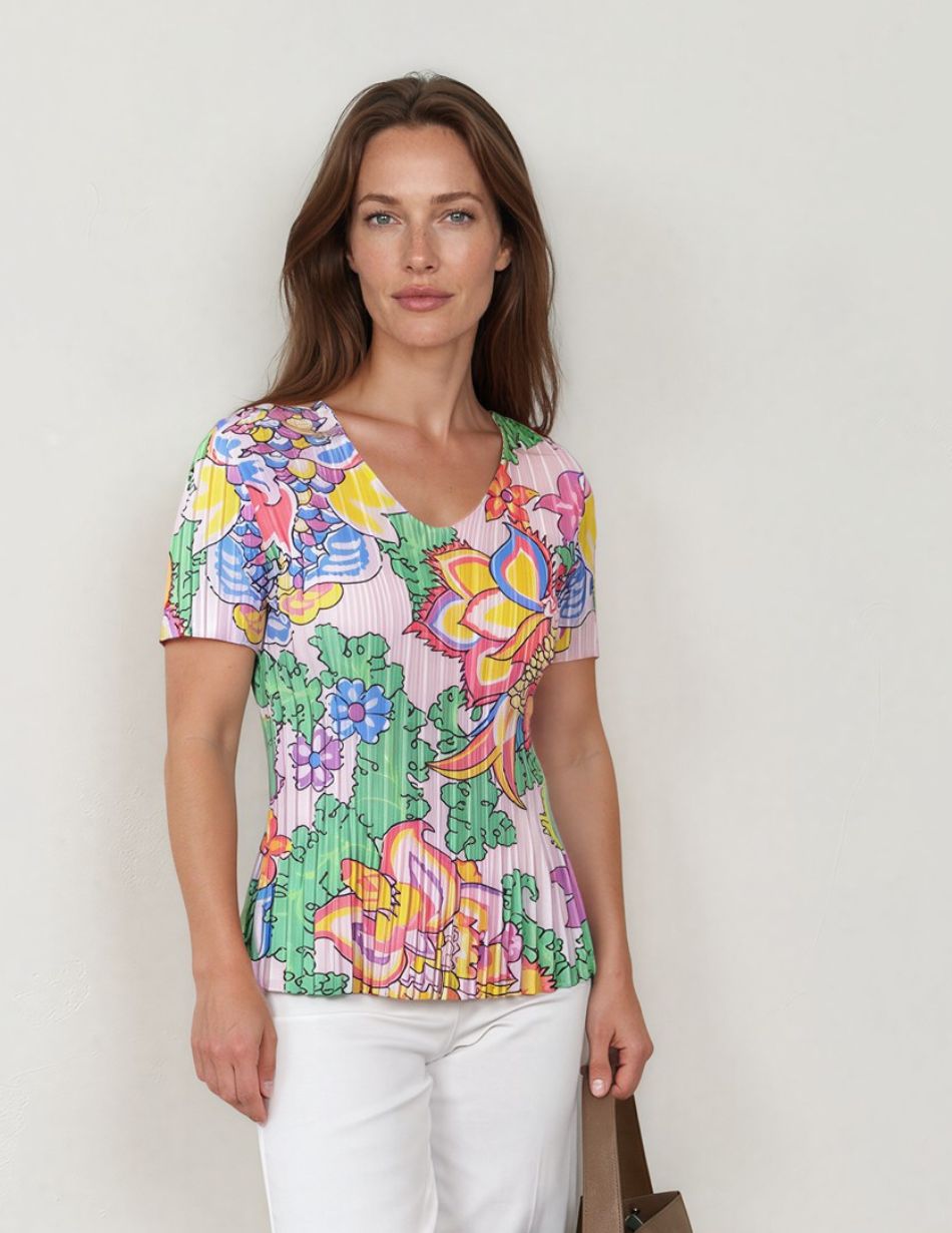 Leo & Ugo Floral Pleat Top
