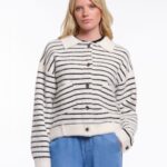 Rino & Pelle Bubbly Boxy Black & White Stripe Jacket