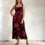 Sirens Bella Black Poppy Dress Front