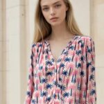 Soul Kathrine Sunny Pink Palm Blouse