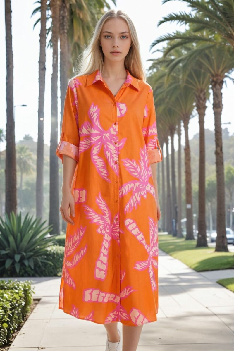 Soul Kathrine Rainbow Red Palm Dress