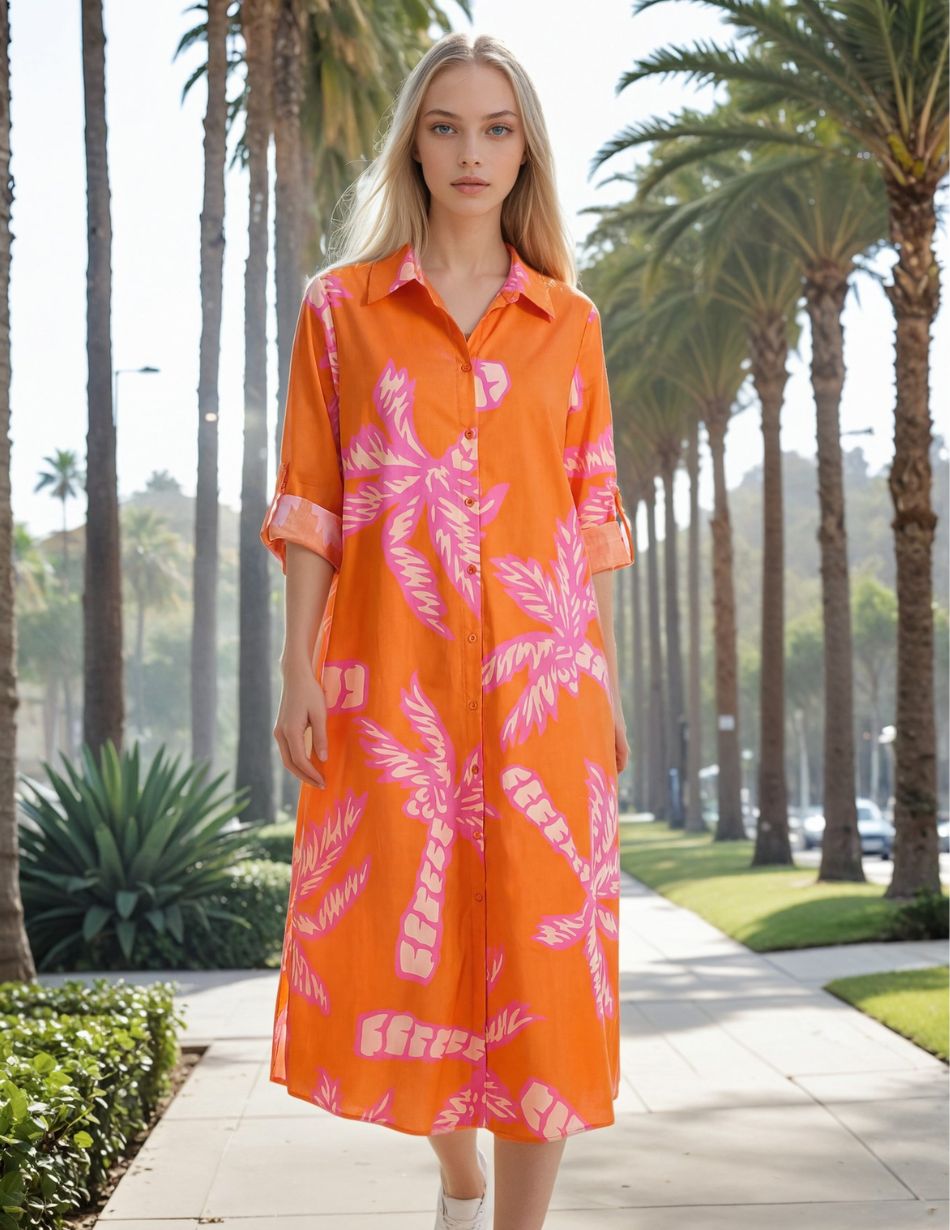 Soul Kathrine Rainbow Red Palm Dress