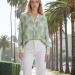 Soul Kathrine Bloom Green Palm Blouse