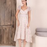 Lizabella 2389-04 Oyster Patterned Dress