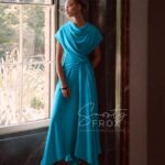 Maisonel ME3003 Aqua Cowl Neck Dress
