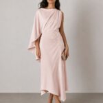 Maisonel ME3109 Blush Embellished Cape Dress