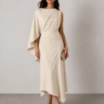 Maisonel ME3109 Pearl Embellished Cape Dress
