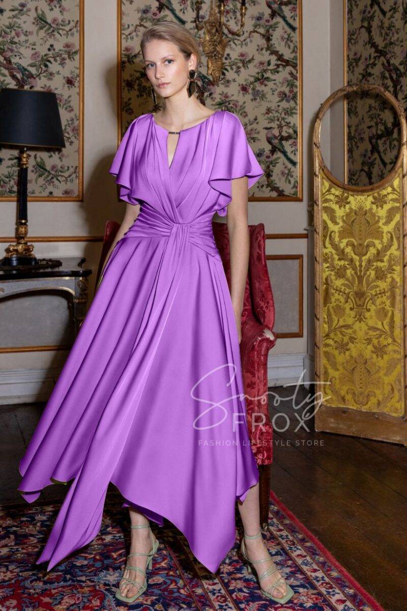Maisonel ME3003 Amethyst Butterfly Sleeve Dress