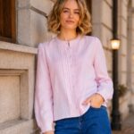 Aspiga Chevron PINK Cheesecloth Blouse
