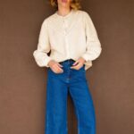 Aspiga Chevron Cream Cheesecloth Blouse full