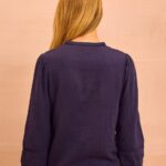 Aspiga Chevron Navy Cheesecloth Blouse Back