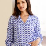 Aspiga Clea White & Blue Blouse