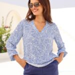 Aspiga Clea White & Blue Blouse F2
