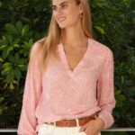 Aspiga Clea White & Pink Blouse