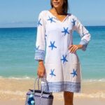 Aspiga Guadalupe White & Cobalt Tunic