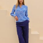 Aspiga Kaia White & Blue Blouse Full