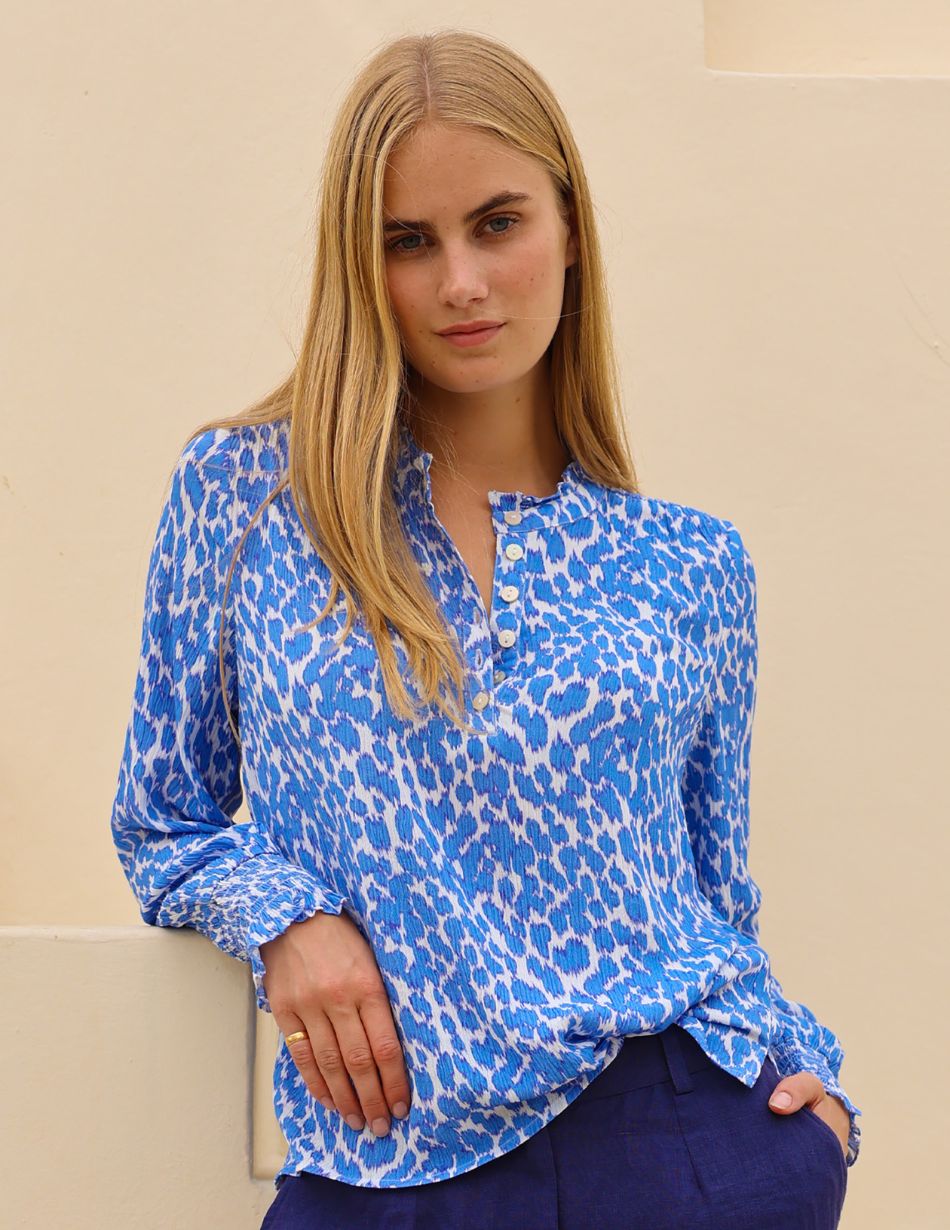 Aspiga Kaia White & Blue Blouse Aspiga Kaia White & Blue Blouse