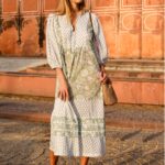 Aspiga Martha Sage & White Print Dress