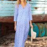 Aspiga Mykonos White & Blue Maxi Dress