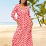 Aspiga Mykonos White & Red Maxi Dress