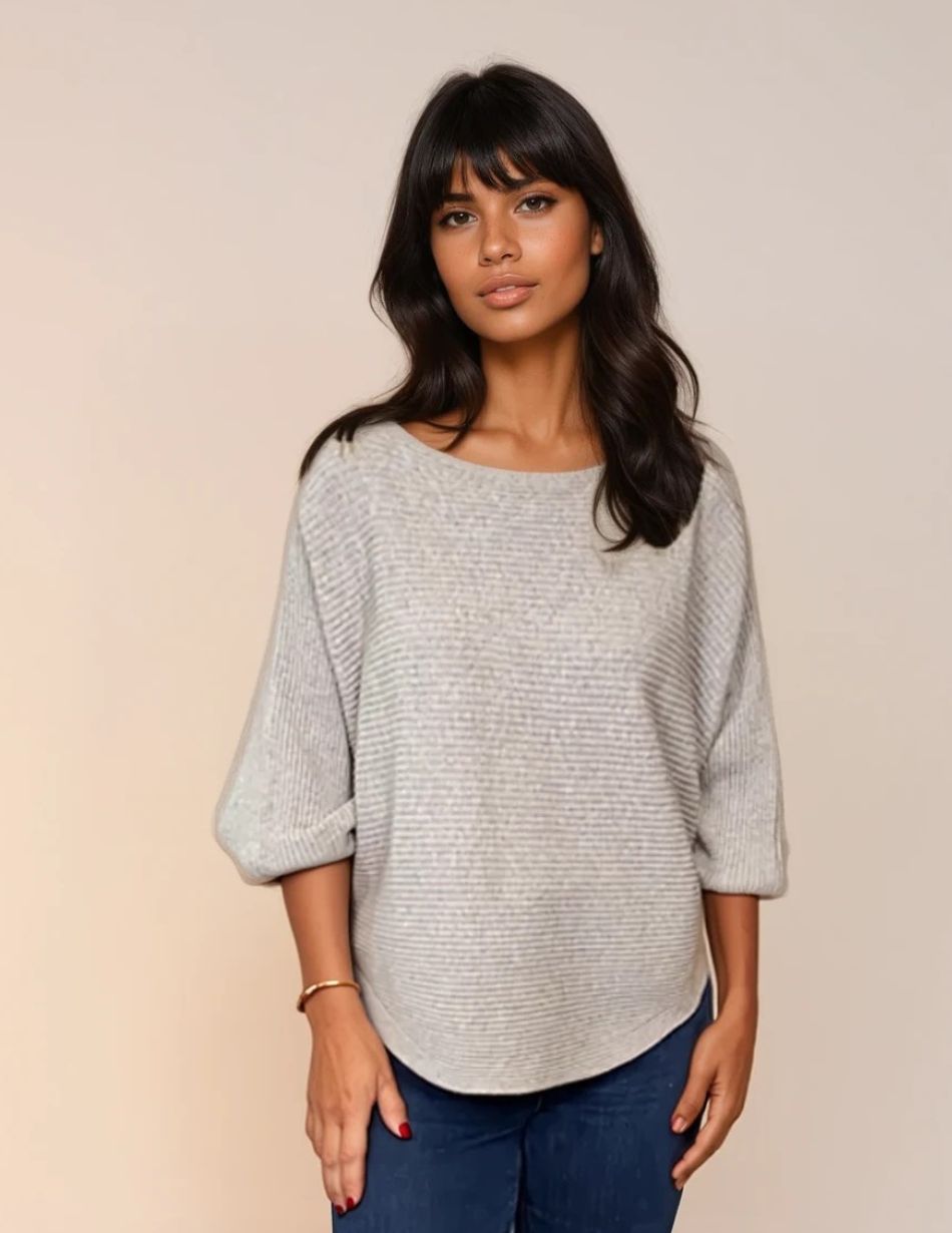 Deck by Decollage Beige Batwing Jumper 8948