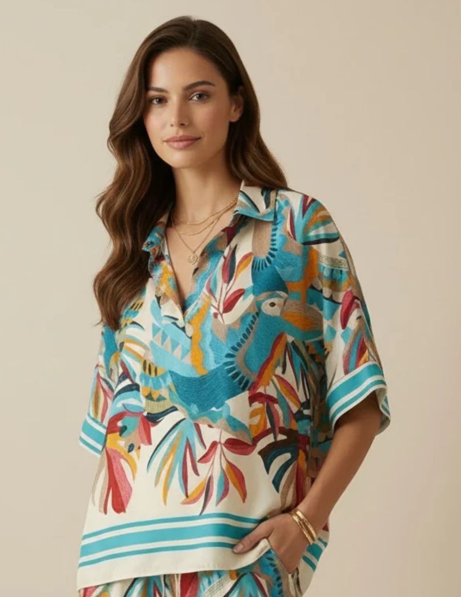Deck by Decollage Pink & Turquoise Shirt 12240 Deck by Decollage Pink & Turquoise Shirt 12240