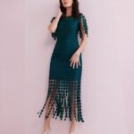 Teal Sammi Fringe Dress