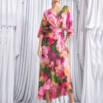 Eugenia Wrapover Fiorella Satin Dress
