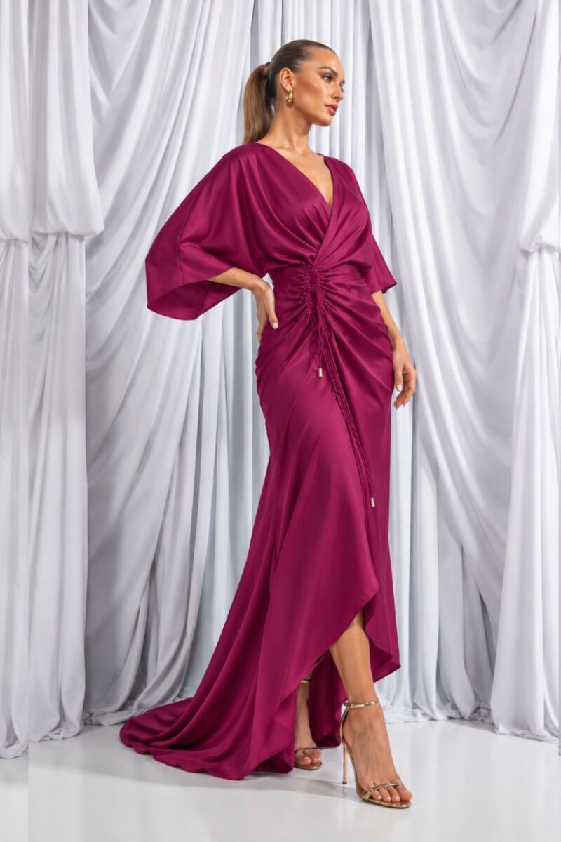 Kevan Jon Dark Rose Eugenia Wrap Dress