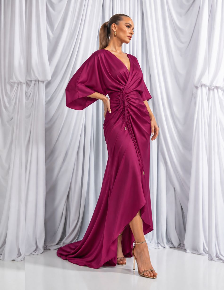 Kevan Jon Dark Rose Eugenia Wrap Dress