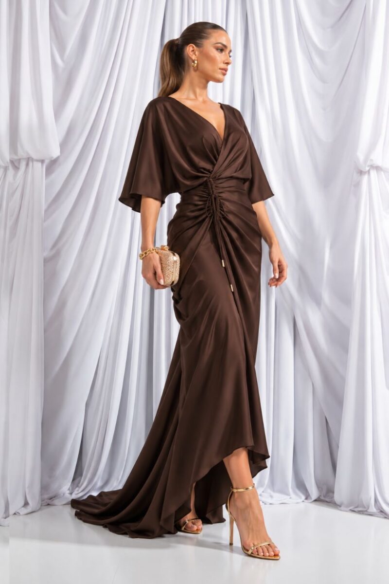 Kevan Jon Eugenia Cocoa Wrap Dress