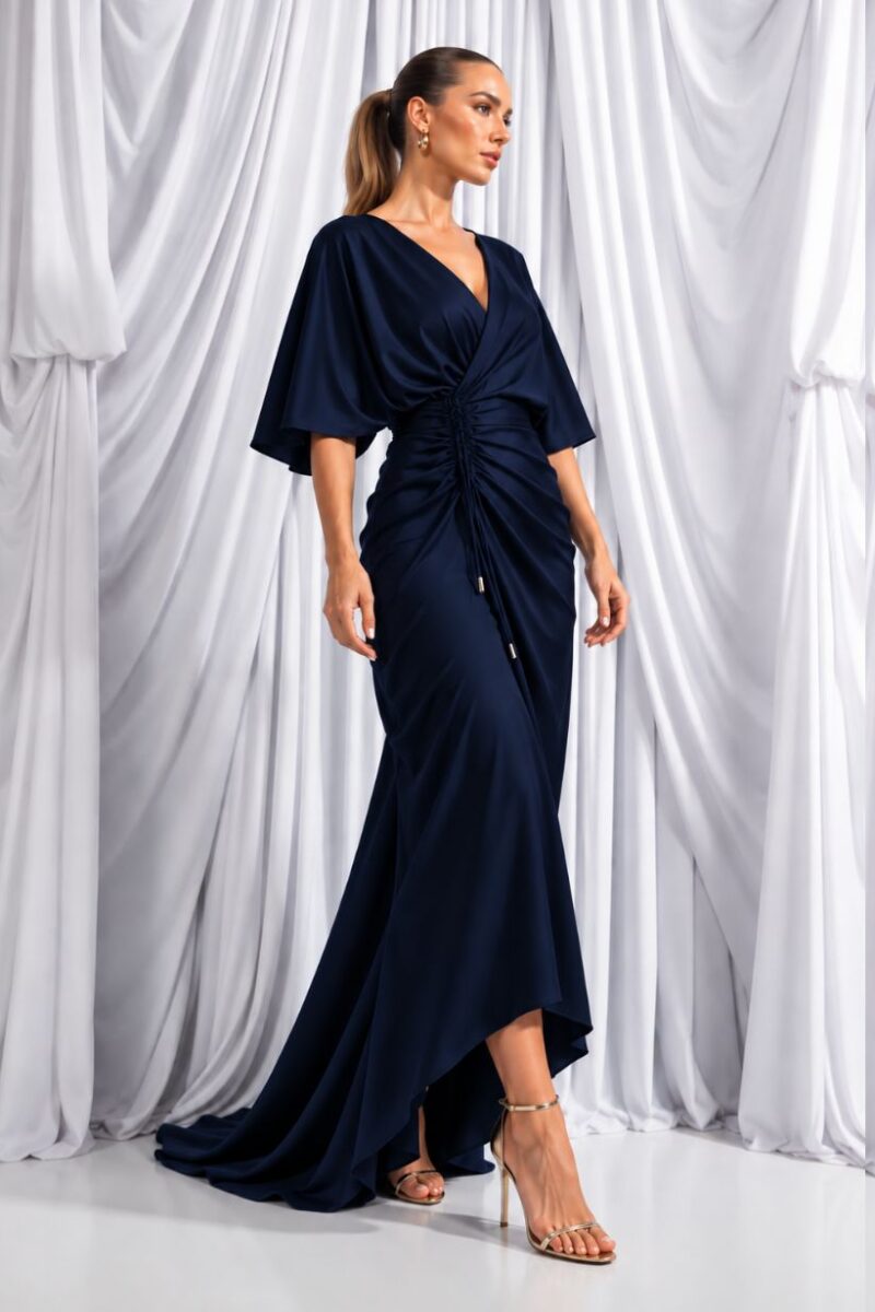 Kevan Jon Eugenia Navy Wrap Dress
