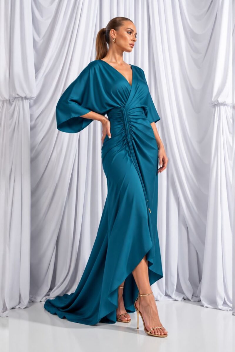 Kevan Jon Eugenia Teal Wrap Dress