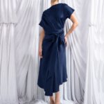 Kevan Jon Marcia Asym Navy Dress