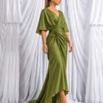 Kevan Jon Olive Eugenia Wrapover Dress