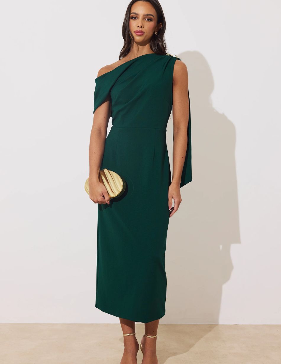 8th Sign Eleni Green One Shoulder Dress 8th Sign Eleni Green One Shoulder Dress